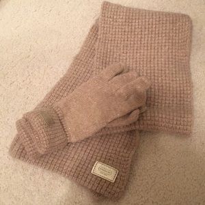 Tan/Gold Coach Scarf and Gloves